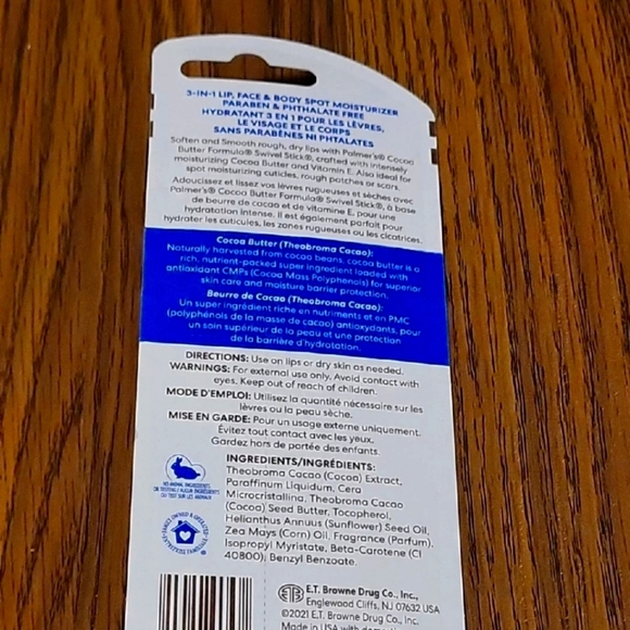 Palmer's Cocoa Butter Formula Swivel Stick Vitamin E Moisturizes .5oz Scars Lips - Picture 2 of 6
